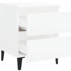 Maison Exclusive - Natborde 2 stk hvid 40x35x50 cm ingeniørtræ