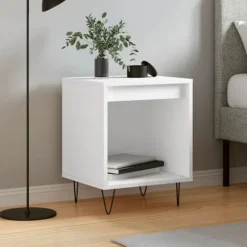 Maison Exclusive - Natbord Hvid 40x35x50 cm Ingeniørtræ Hvid