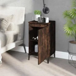 Maison Exclusive - Natborde 2 stk røgfyldt eg 40x35x70 cm ingeniørtræ