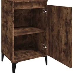 Maison Exclusive - Natborde 2 stk røgfyldt eg 40x35x70 cm ingeniørtræ