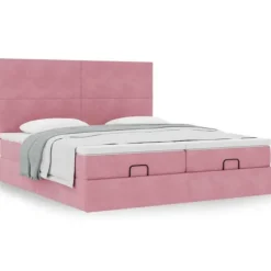 Maison Exclusive - Ottoman sengestel med rosa madras 180x200 cm velour rosa