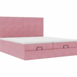 Maison Exclusive - Ottoman sengestel med rosa madras 180x200 cm velour rosa
