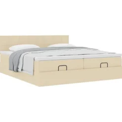 Maison Exclusive - Ottoman sengestel med creme madras 180x200 cm stof Fløde
