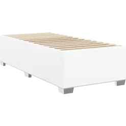 Maison Exclusive - Seng med lamelseng og madras Hvid 100x200cm Simil læder