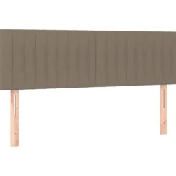 Maison Exclusive - Seng med lameller og Taupe madras 140x200 cm Stof