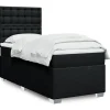 Maison Exclusive - Seng med lamelbund og madras Sort 90x200 cm Stof