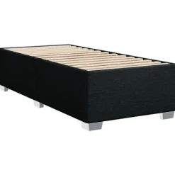 Maison Exclusive - Seng med lamelbund og madras Sort 90x200 cm Stof