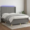 Maison Exclusive - Seng med lameller madras LED Mørkegrå 140x190 cm Stof