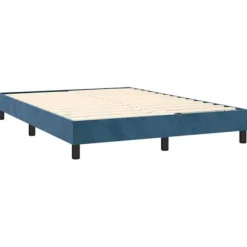 Maison Exclusive - Seng med lameller og mørkeblå madras 140x190cm Velour
