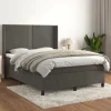 Maison Exclusive - Seng med lameller og mørkegrå madras 140x200cm Velvet