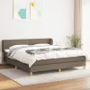 Maison Exclusive - Seng med lamelbund og Taupe madras 180x200 cm Stof