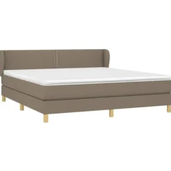 Maison Exclusive - Seng med lamelbund og Taupe madras 180x200 cm Stof