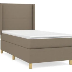 Maison Exclusive - Seng med lamelmadrasser og Taupe madras 90x200 cm Stof