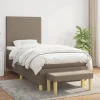 Maison Exclusive - Seng med lamelmadrasser og Taupe madras 90x200 cm Stof