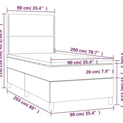 Maison Exclusive - Seng med lamelmadrasser og creme madras 90x200 cm Stof
