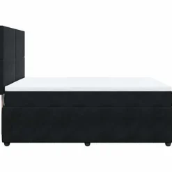 Maison Exclusive - Seng med lameller og madras Sort 160x200 cm Velour