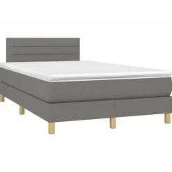 Maison Exclusive - Seng med lamelbund og mørk grå madras 120x190cm stof