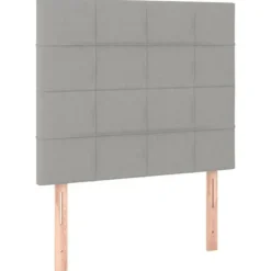 Maison Exclusive - Seng med lameller og madras Lys grå 80x200 cm Stof