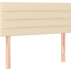 Maison Exclusive - Seng med lamelmadrasser og creme madras 90x200 cm Stof
