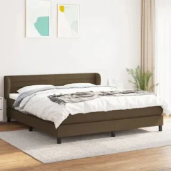 Maison Exclusive - Seng med lameller og mørkebrun madras 160x200 cm