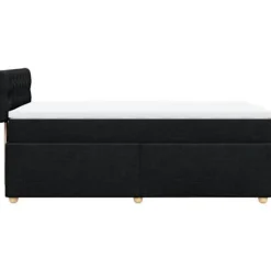 Maison Exclusive - Seng med lamelbund og sort madras 90x190 cm enkel stof