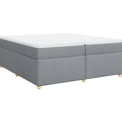 Maison Exclusive - Seng med lamelbund og madras Lys grå 200x200cm Stof