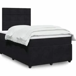 Maison Exclusive - Seng med lameller og sort madras 120x190 cm fløjl