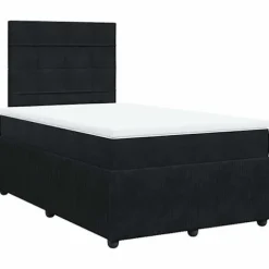 Maison Exclusive - Seng med lameller og sort madras 120x190 cm fløjl