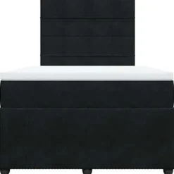 Maison Exclusive - Seng med lameller og sort madras 120x190 cm fløjl