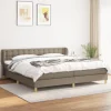 Maison Exclusive - Seng med lamelbund og madras Taupe 200x200 cm Stof