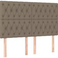 Maison Exclusive - Seng med lameller og Taupe madras 140x200 cm Stof