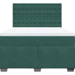 Maison Exclusive - Seng med lameller og mørkegrøn madras 140x190cm Velour