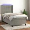 Maison Exclusive - Senge ramme med lamelbund, madras og LED Lys Lys grå 100x200 cm