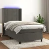 Maison Exclusive - Sengebund med lameller madras LED Mørkegrå 90x200cm Velour