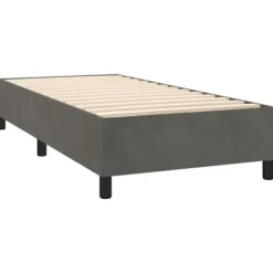 Maison Exclusive - Sengebund med lameller madras LED Mørkegrå 90x200cm Velour