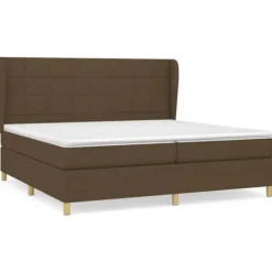 Maison Exclusive - Sengebund med lameller og madras Mørkebrun 200x200 cm