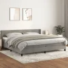 Maison Exclusive - Sengebund med lameller og madras Grå lys 200x200cm Velour