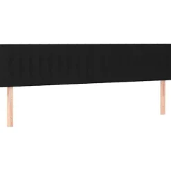 Maison Exclusive - Sengebund med lameller og madras Sort 160x200 cm Stof