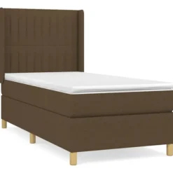 Maison Exclusive - Sengebund med lameller og madras Mørkebrun 90x200 cm