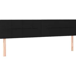 Maison Exclusive - Sengebund med lameller og madras Sort 160x200 cm Stof