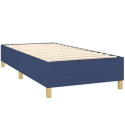 Maison Exclusive - Sengebund af lameller, madras og LED i Blå 80x200cm Stof