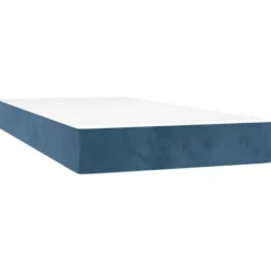 Maison Exclusive - Sengebund med lameller og madras Mørkeblå 200x200cm Velour