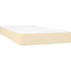 Maison Exclusive - Sengebund med latten og madras samt LED Creme 90x190 cm Stof