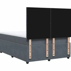 Maison Exclusive - Sengebund med lameller og mørkegrå madras 160x200cm Velvet