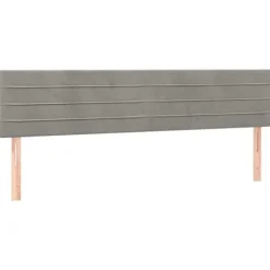 Maison Exclusive - Sengebund med lameller og madras Grå lys 200x200cm Velour