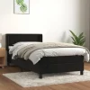 Maison Exclusive - Sengebund med lameller og madras Sort 100x200 cm Velour