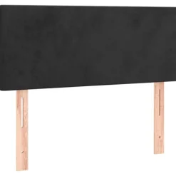 Maison Exclusive - Sengebund med lameller og madras Sort 100x200 cm Velour