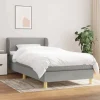 Maison Exclusive - Sengebund med lameller og lysegrå madras 90x190 cmstof
