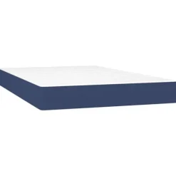 Maison Exclusive - Sengebund med lameller og madras og Blå LED 120x200 cm Stof