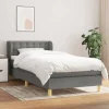 Maison Exclusive - Sengebund med lameller og madras Mørkegrå 90x190 cm Stof